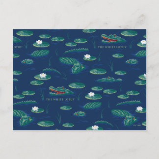 Het witte Lotus Alligator Lagoon patroon Briefkaart