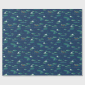 Het witte Lotus Alligator Lagoon patroon Cadeaupapier (Vlak)