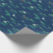 Het witte Lotus Alligator Lagoon patroon Cadeaupapier (Hoek)