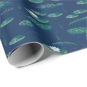 Het witte Lotus Alligator Lagoon patroon Cadeaupapier (Rol Hoek)