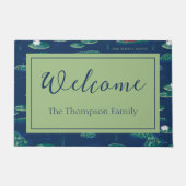 Het witte Lotus Alligator Lagoon patroon Deurmat (Voorkant)