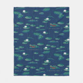 Het witte Lotus Alligator Lagoon patroon Fleece Deken (Voorkant)