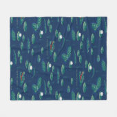 Het witte Lotus Alligator Lagoon patroon Fleece Deken (Voorkant (Horizontaal))