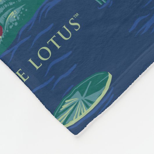 Het witte Lotus Alligator Lagoon patroon Fleece Deken (Hoek)