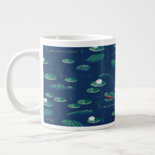 Het witte Lotus Alligator Lagoon patroon Grote Koffiekop