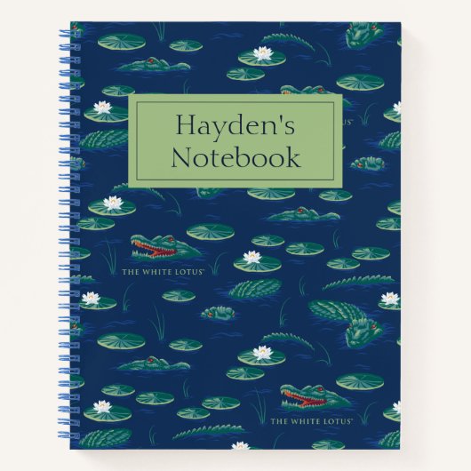Het witte Lotus Alligator Lagoon patroon Notitieboek (Voorkant)