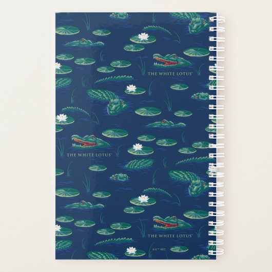 Het witte Lotus Alligator Lagoon patroon Planner (Achterkant)