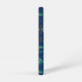 Het witte Lotus Alligator Lagoon patroon Samsung Galaxy Hoesje (Rechterkant)