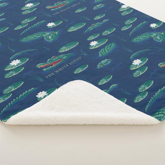 Het witte Lotus Alligator Lagoon patroon Sherpa Deken (3/4)