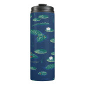 Het witte Lotus Alligator Lagoon patroon Thermosbeker (Voorkant)