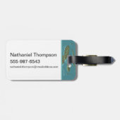 Het witte Lotus Alligator Waters patroon Bagagelabel (Achterkant horizontaal)