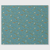 Het witte Lotus Alligator Waters patroon Cadeaupapier (Vlak)