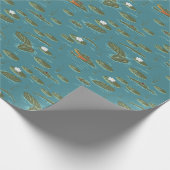 Het witte Lotus Alligator Waters patroon Cadeaupapier (Hoek)