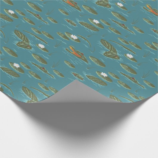 Het witte Lotus Alligator Waters patroon Cadeaupapier (Hoek)