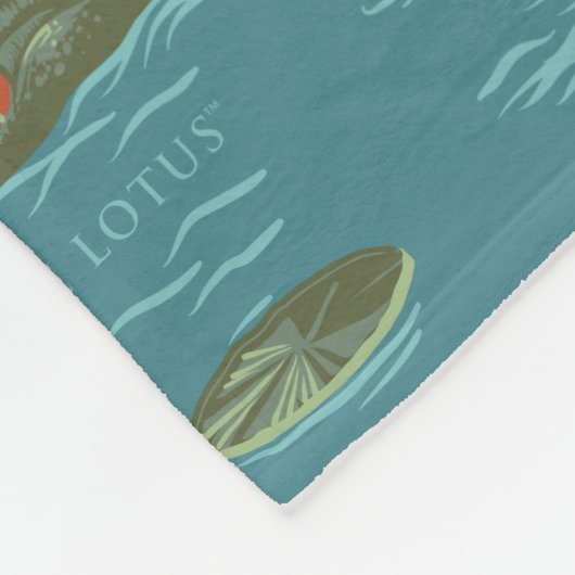 Het witte Lotus Alligator Waters patroon Fleece Deken (Hoek)
