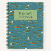 Het witte Lotus Alligator Waters patroon Notitieboek (Voorkant)