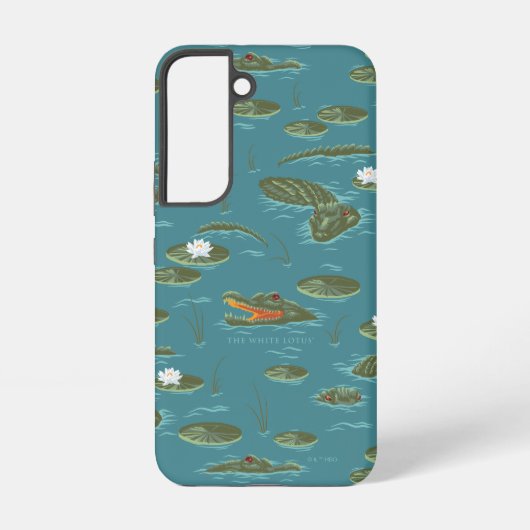 Het witte Lotus Alligator Waters patroon Samsung Galaxy Hoesje (Achterkant)