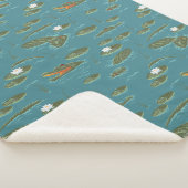 Het witte Lotus Alligator Waters patroon Sherpa Deken (3/4)