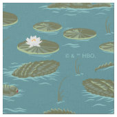 Het witte Lotus Alligator Waters patroon Stof (Close Up)