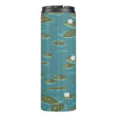 Het witte Lotus Alligator Waters patroon Thermosbeker (Achterkant)