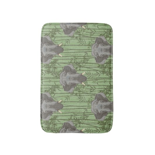 Het witte Lotus Majestic Elephants patroon Badmat (Voorkant Verticaal)