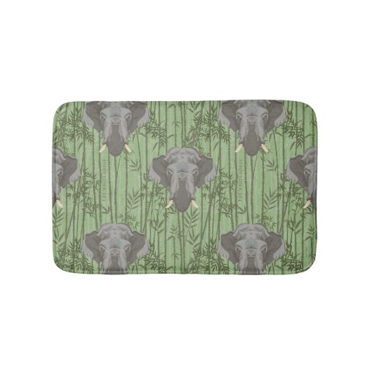 Het witte Lotus Majestic Elephants patroon Badmat (Voorkant)