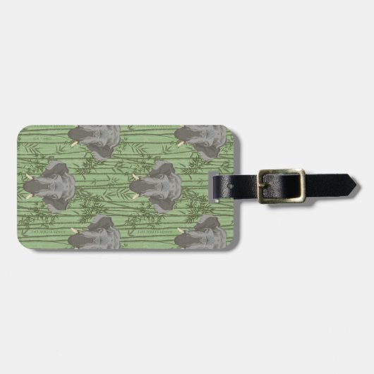 Het witte Lotus Majestic Elephants patroon Bagagelabel (Voorkant horizontaal)