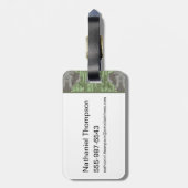 Het witte Lotus Majestic Elephants patroon Bagagelabel (Achterkant verticaal)