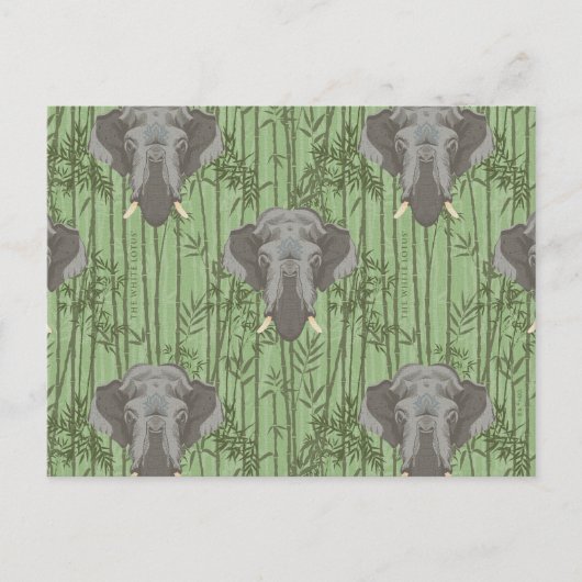 Het witte Lotus Majestic Elephants patroon Briefkaart (Voorkant)