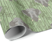 Het witte Lotus Majestic Elephants patroon Cadeaupapier (Rol Hoek)