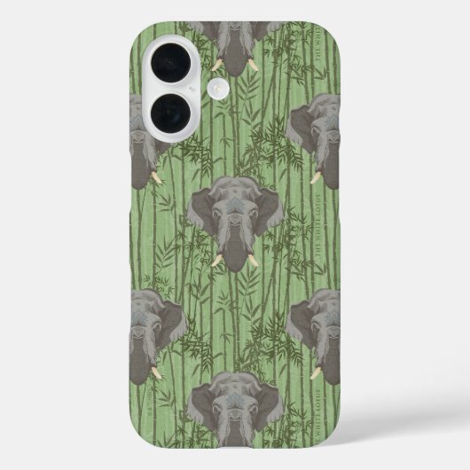Het witte Lotus Majestic Elephants patroon Case-Mate iPhone Case (Achterkant)