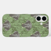 Het witte Lotus Majestic Elephants patroon Case-Mate iPhone Case (Achterkant (horizontaal))