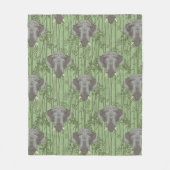 Het witte Lotus Majestic Elephants patroon Fleece Deken (Voorkant)