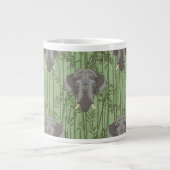 Het witte Lotus Majestic Elephants patroon Grote Koffiekop (Voorkant)
