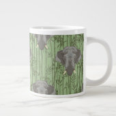 Het witte Lotus Majestic Elephants patroon Grote Koffiekop (Rechts)