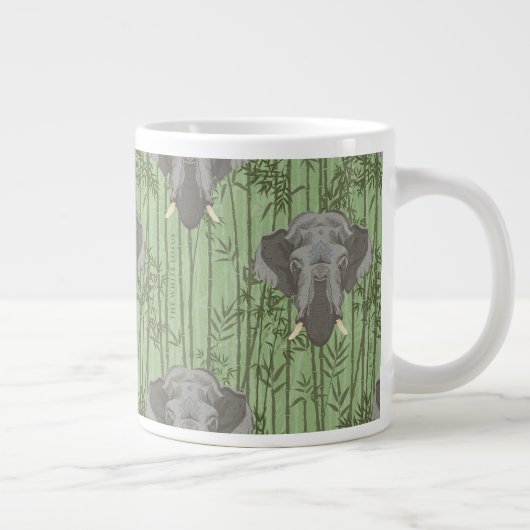 Het witte Lotus Majestic Elephants patroon Grote Koffiekop (Rechts)