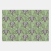 Het witte Lotus Majestic Elephants patroon Inpakpapier Vel (Voorkant 3)