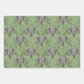 Het witte Lotus Majestic Elephants patroon Inpakpapier Vel (Voorkant 2)