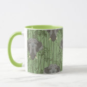 Het witte Lotus Majestic Elephants patroon Mok (Links)