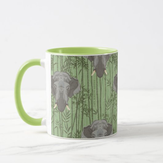 Het witte Lotus Majestic Elephants patroon Mok (Links)
