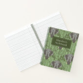 Het witte Lotus Majestic Elephants patroon Notitieboek (Binnen)