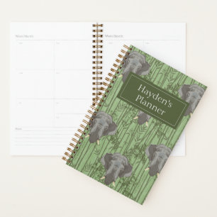 Het witte Lotus Majestic Elephants patroon Planner