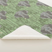 Het witte Lotus Majestic Elephants patroon Sherpa Deken (3/4)