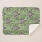 Het witte Lotus Majestic Elephants patroon Sherpa Deken (Voorkant (horizontaal))