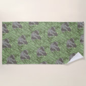 Het witte Lotus Majestic Elephants patroon Strandlaken (Voorkant)