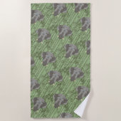 Het witte Lotus Majestic Elephants patroon Strandlaken (Voorkant)