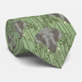 Het witte Lotus Majestic Elephants patroon Stropdas (Opgerold)