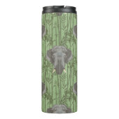 Het witte Lotus Majestic Elephants patroon Thermosbeker (Achterkant)
