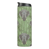 Het witte Lotus Majestic Elephants patroon Thermosbeker (Geroteerd rechts)