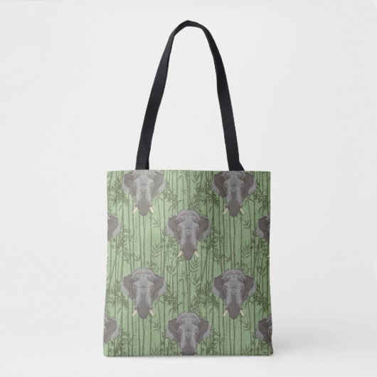 Het witte Lotus Majestic Elephants patroon Tote Bag (Voorkant)
